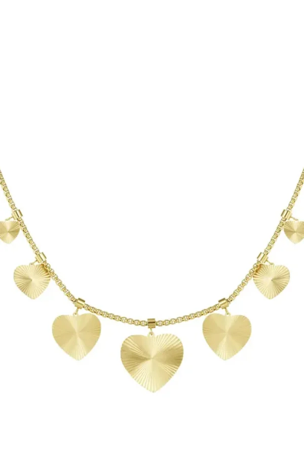 "Big hearts" necklace gold