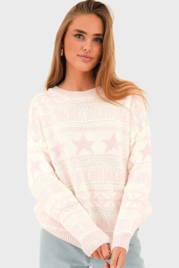 "Christmas" sweater light pink