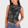 "Classy" leather top black