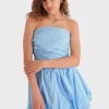 "Cloudy" dress sky blue