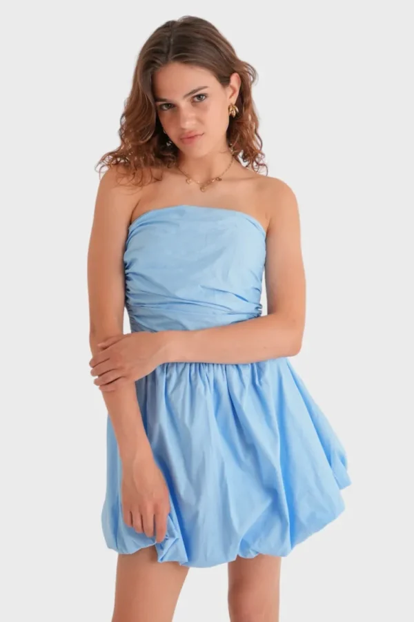 "Cloudy" dress sky blue