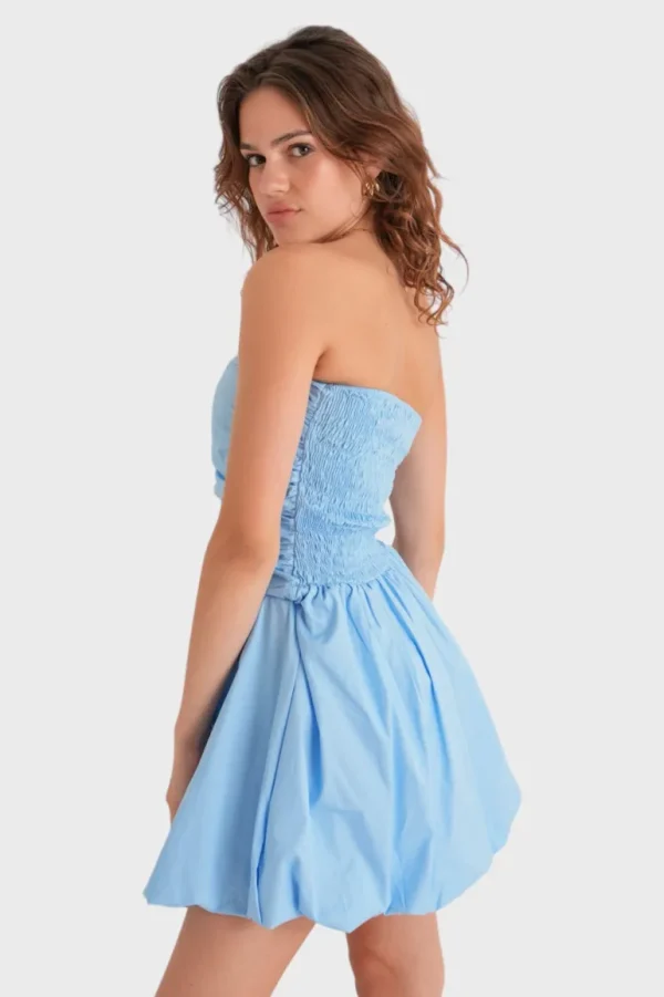 "Cloudy" dress sky blue