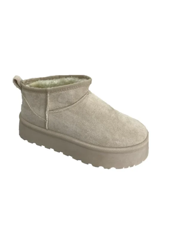 "Comfy boots" beige plattform