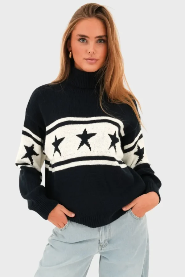 "Cosy star" sweater navy