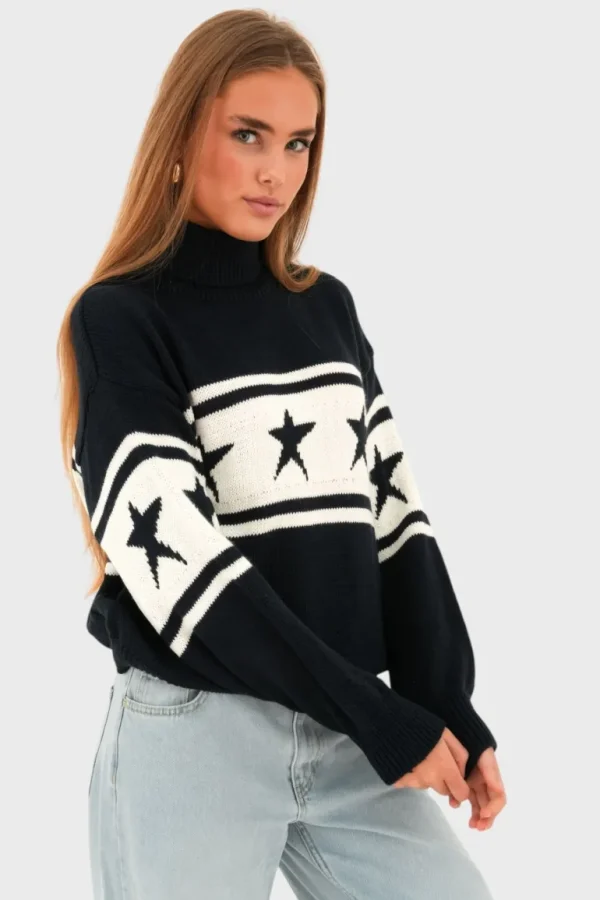 "Cosy star" sweater navy