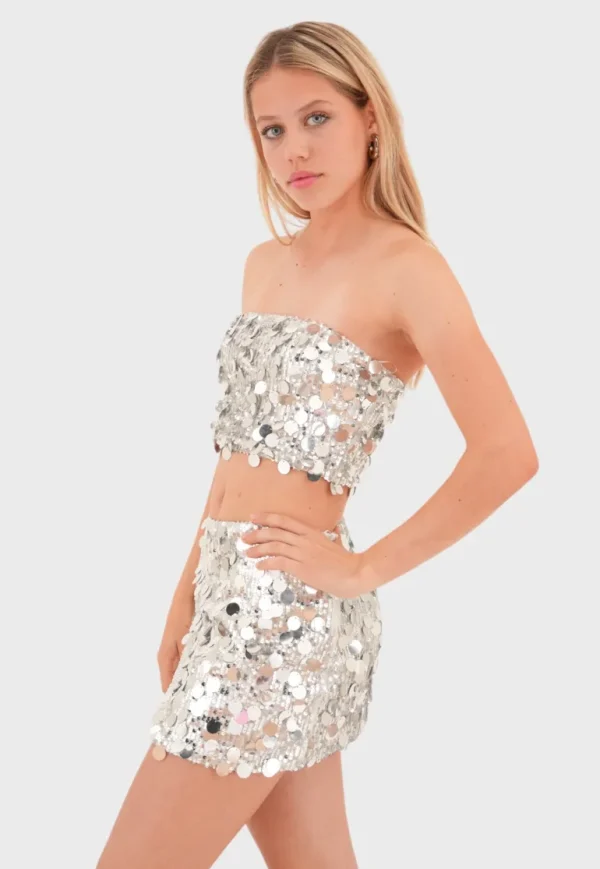 "Disco" skirt silver