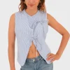 "Elle" top striped blue