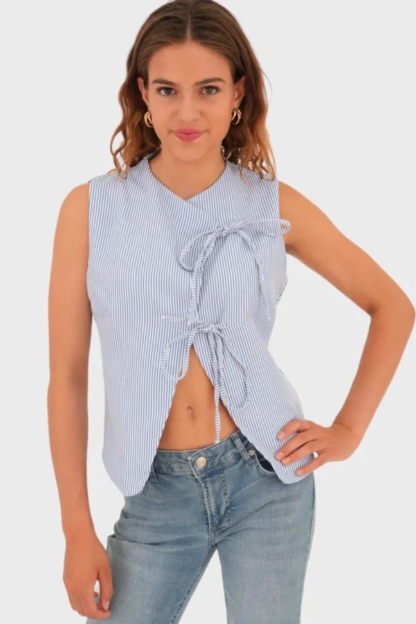 "Elle" top striped blue