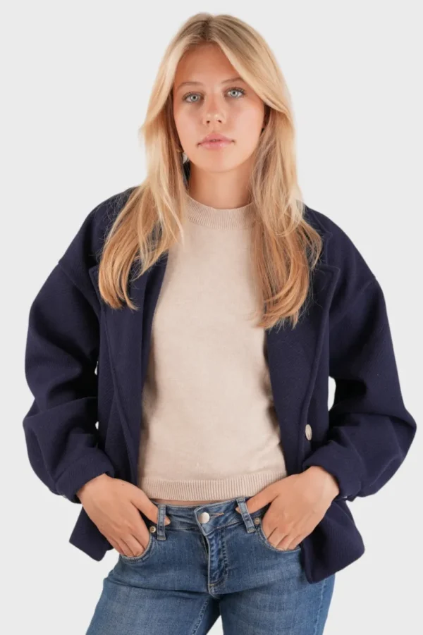 "Fall" coat navy