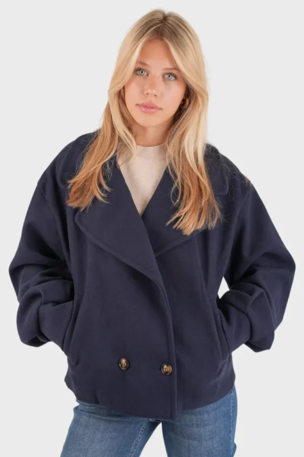 "Fall" coat navy