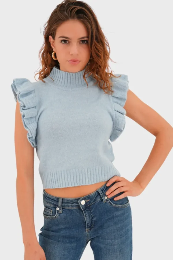 "Feline" top blue