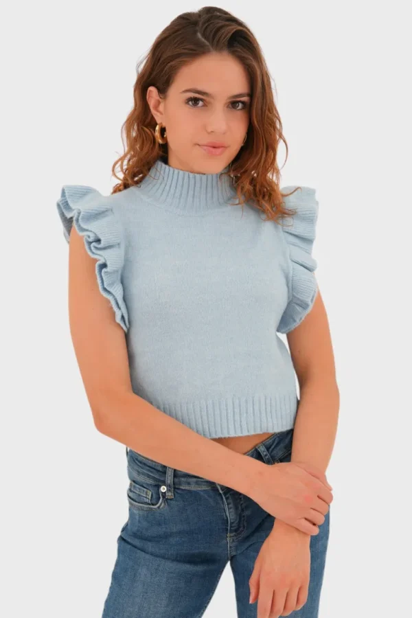 "Feline" top blue