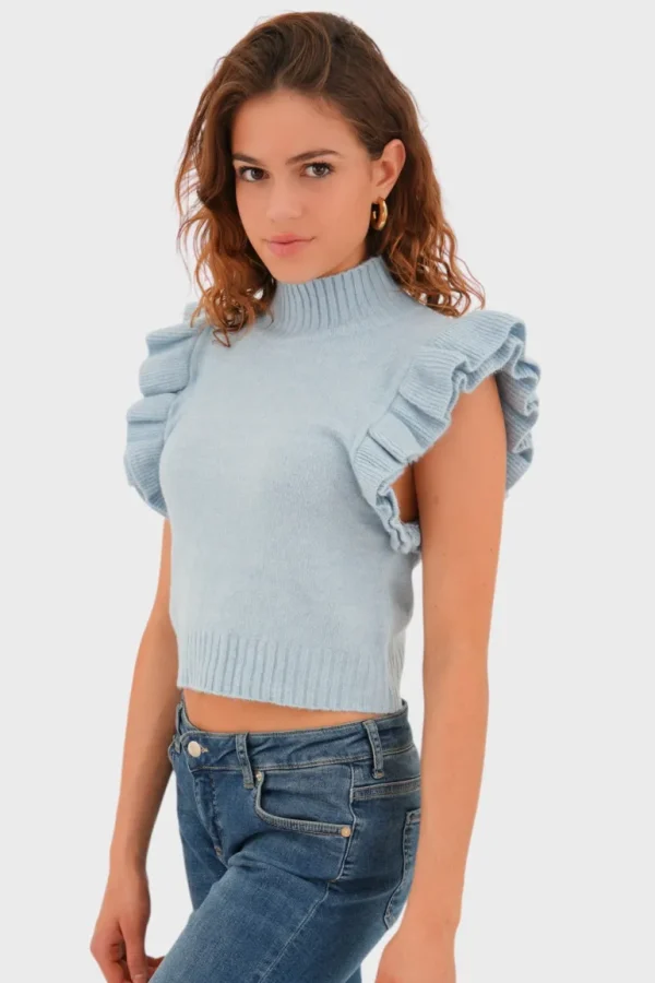 "Feline" top blue