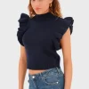 "Feline" top navy