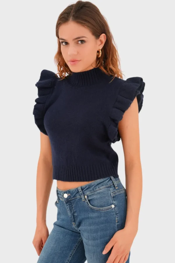 "Feline" top navy