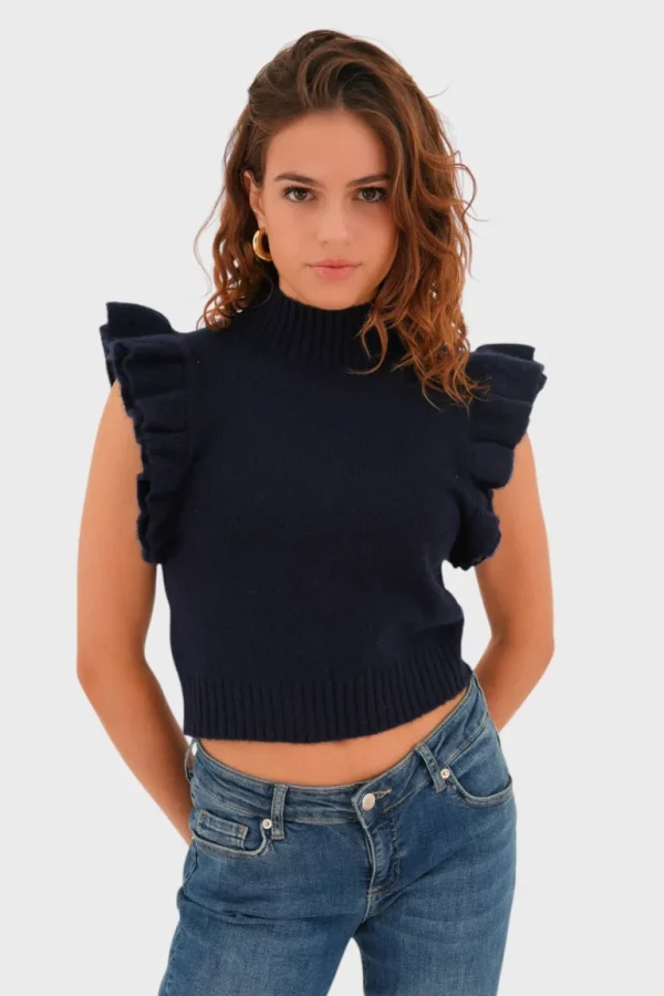 "Feline" top navy