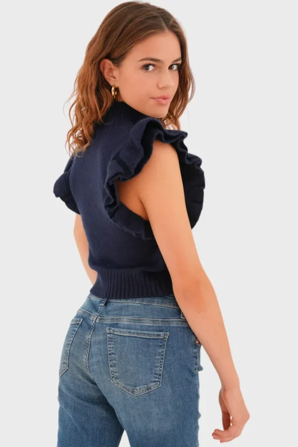 "Feline" top navy