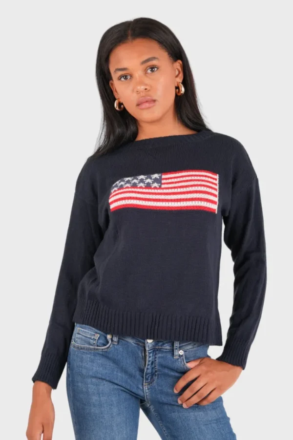 "Flag" sweater navy