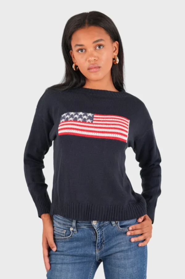 "Flag" sweater navy