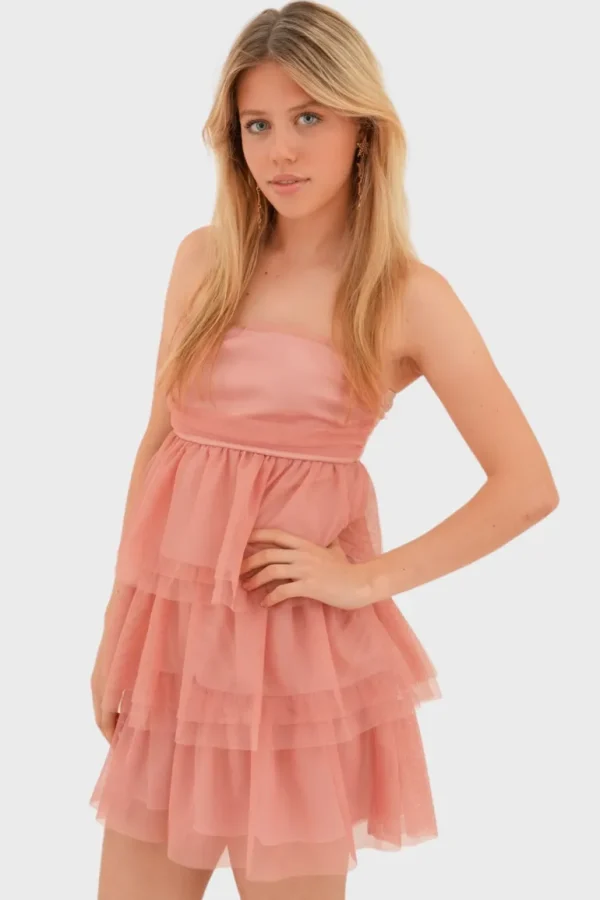 "Flowy" dress pink