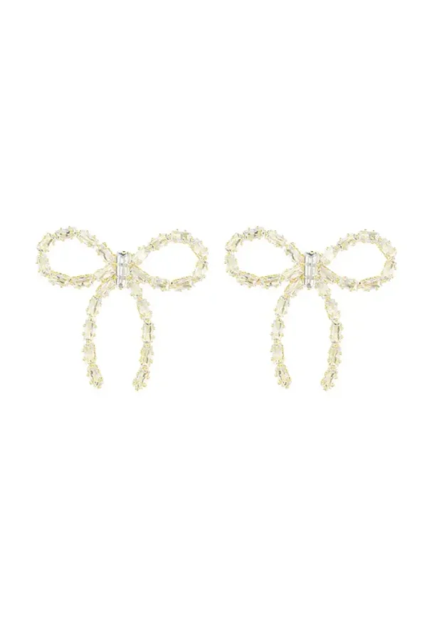 "Glitter bow" earrings gold