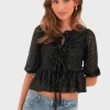 "Glitter" top black