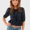 "Glitter" top navy