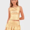 "Glitz" top gold