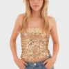 "Glow" tube top gold