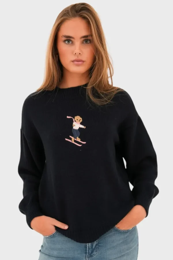 "Hit the slopes" sweater navy