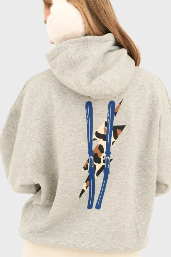 "Leopard ski" hoodie grey