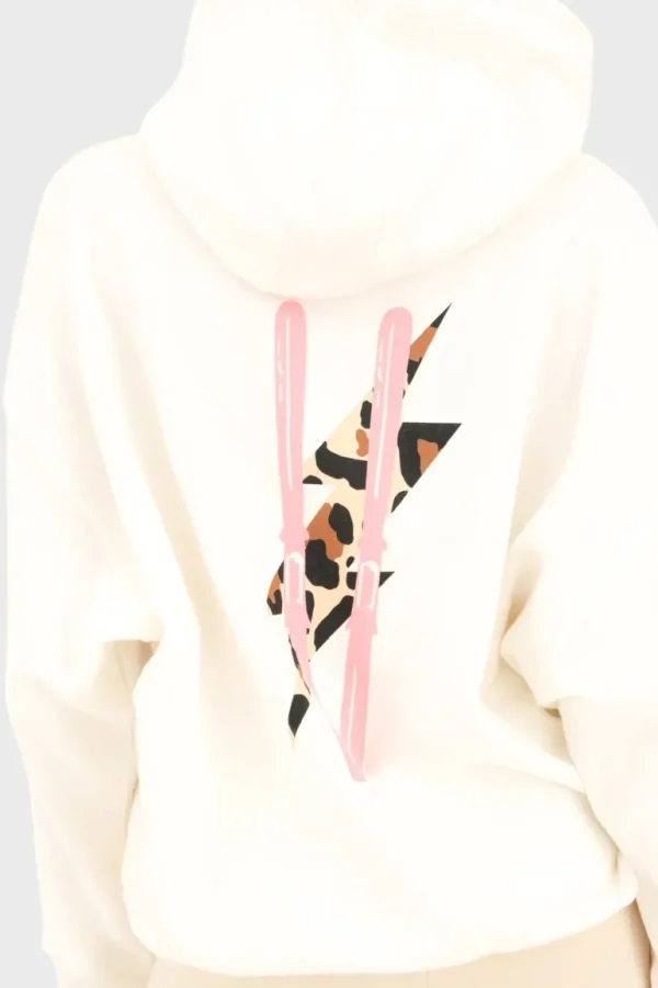 "Leopard ski" hoodie white