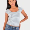 "Lola" top striped blue