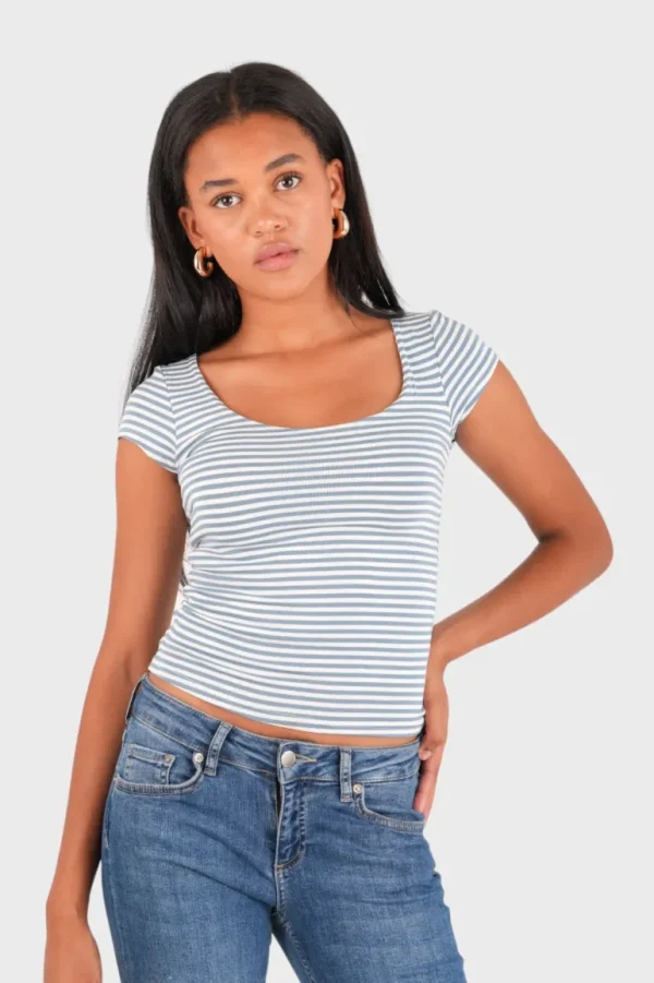 "Lola" top striped blue