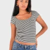 "Lola" top striped black