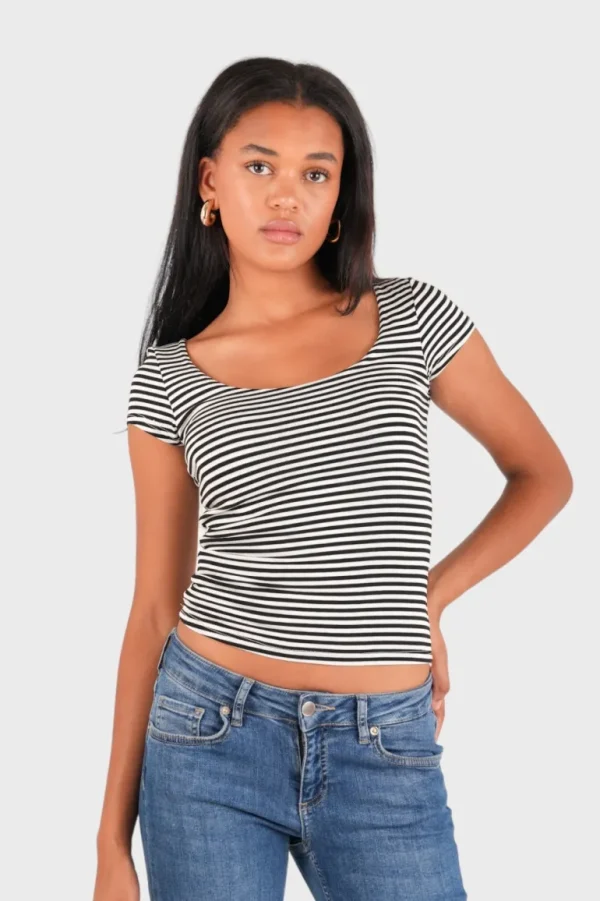 "Lola" top striped black