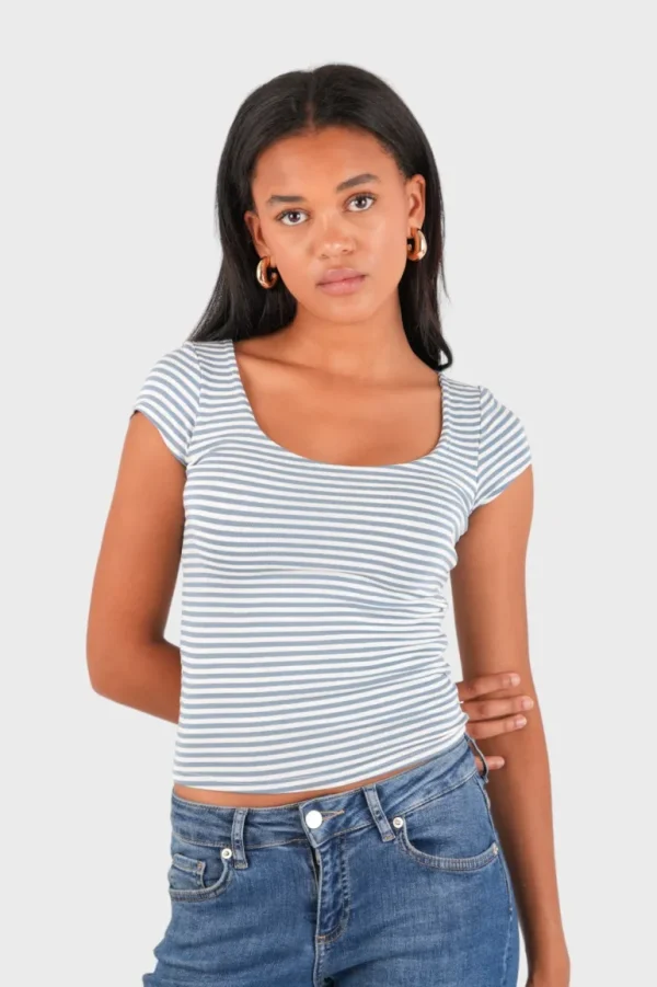 "Lola" top striped blue