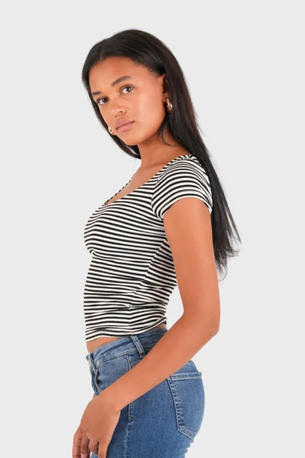 "Lola" top striped black