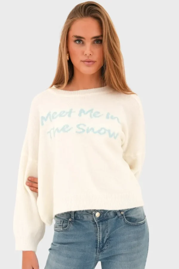 "Meet me in the snow" sweater white