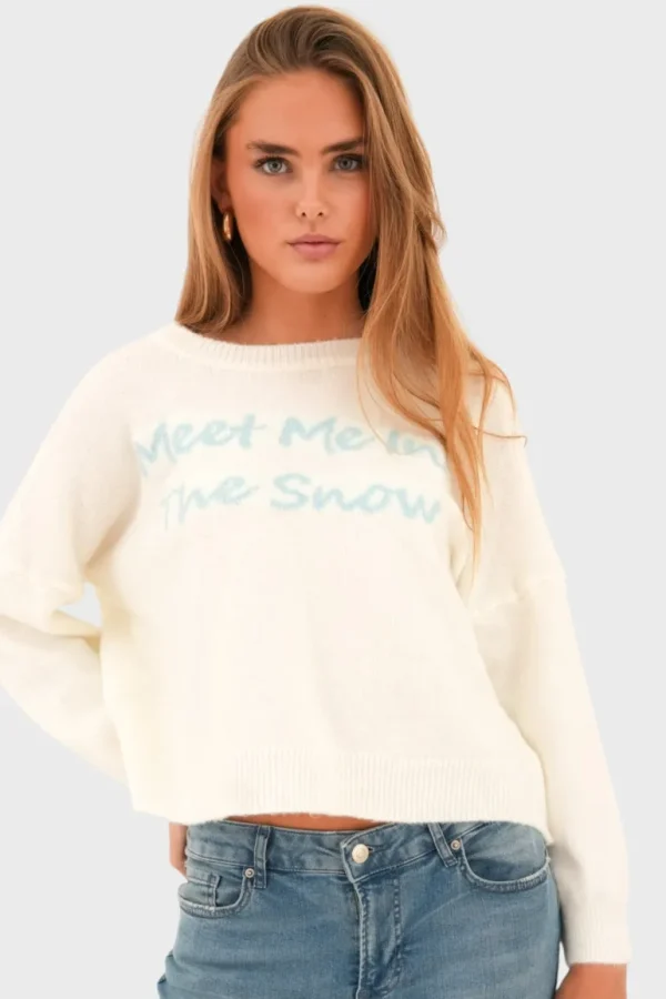 "Meet me in the snow" sweater white