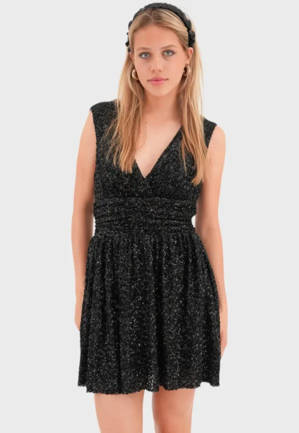 "New York" dress black