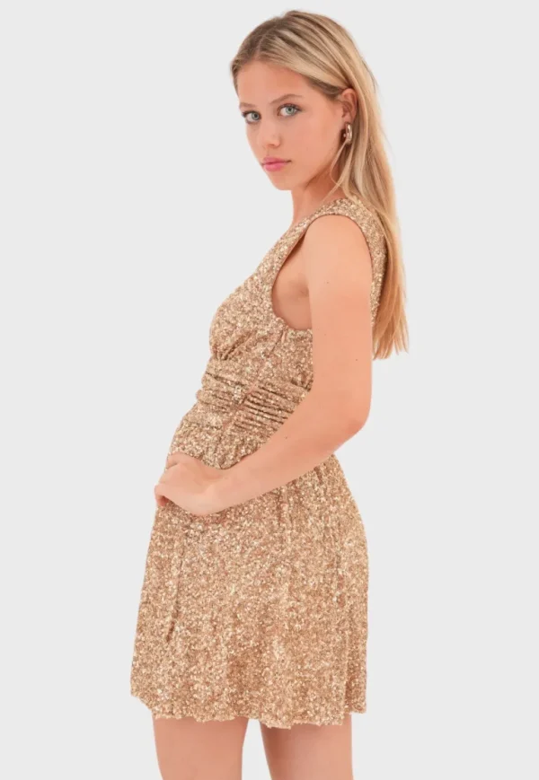 "New York" dress gold