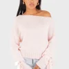 "One shoulder" sweater light pink