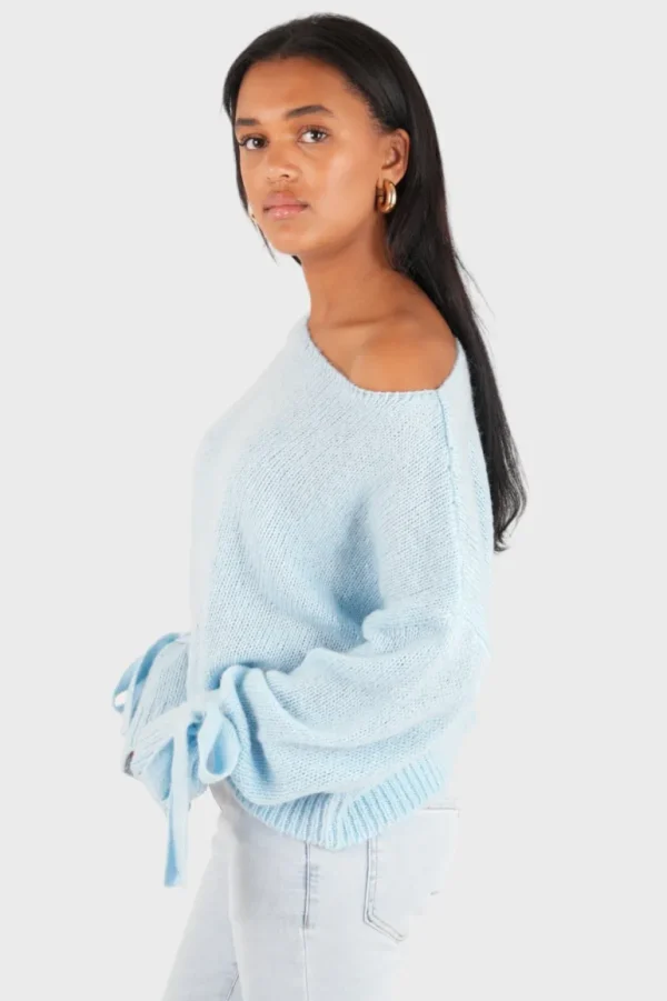 "One shoulder" sweater blue