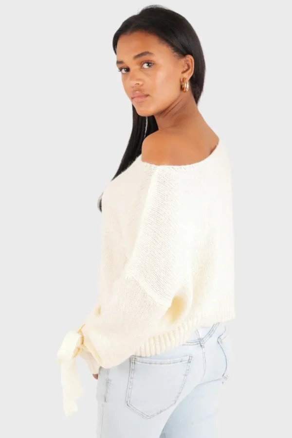 "One shoulder" sweater white