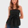 "Ribbon" top black