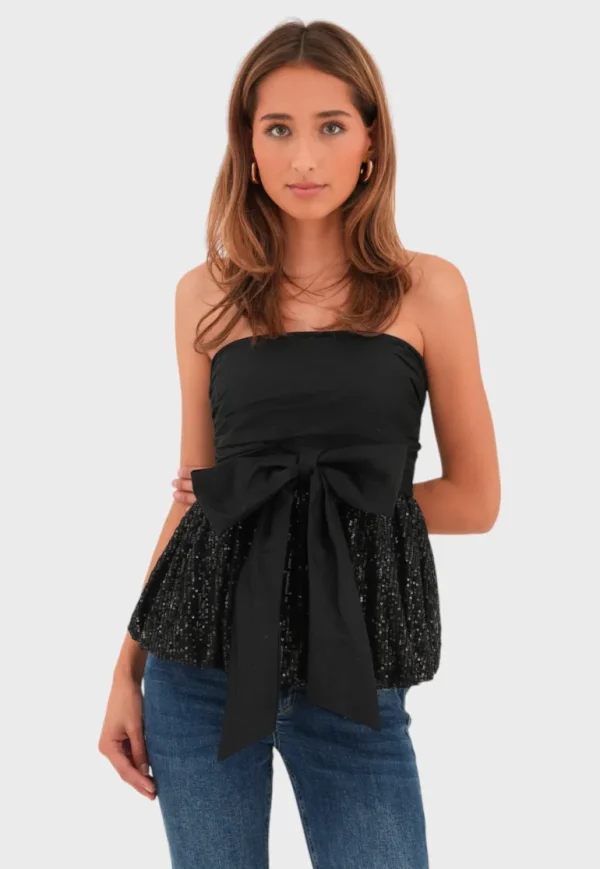 "Ribbon" top black