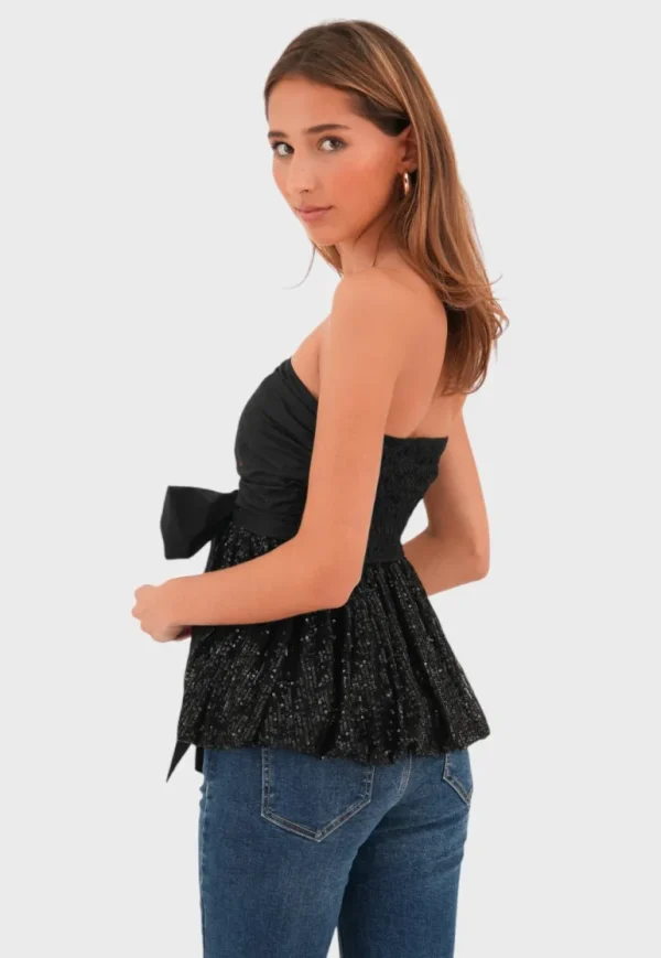 "Ribbon" top black