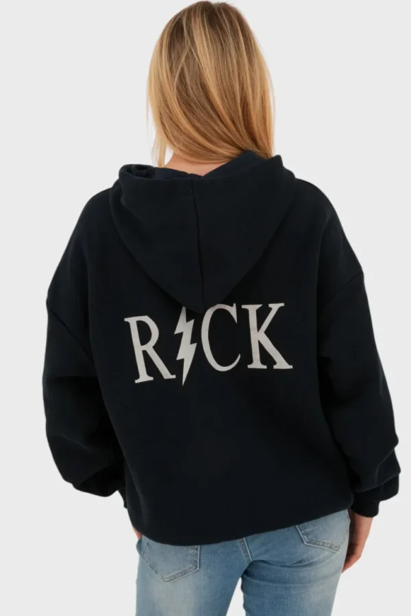 "Rock" hoodie navy