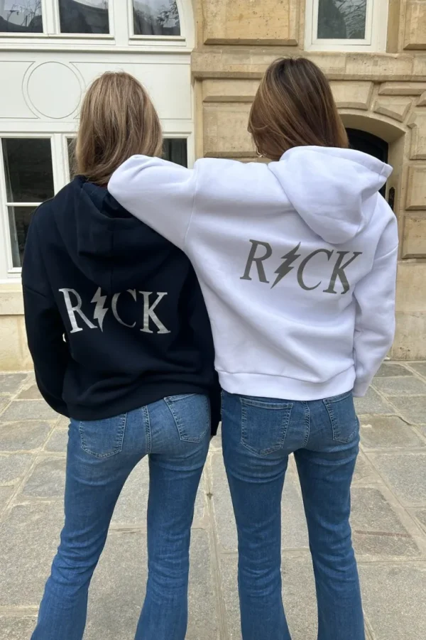 "Rock" hoodie navy